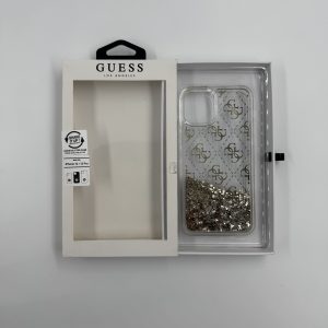 Coque Guess Glitter 4G Or Transparente – iPhone 12 / 12 Pro