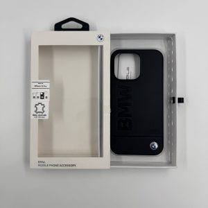 Coque BMW Noire en Cuir Véritable – iPhone 13 Pro (6.1”)