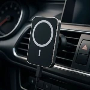 Chargeur voiture magnétique noir compatible MagSafe