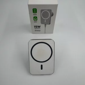 Chargeur voiture magnétique blanc compatible MagSafe