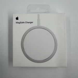 Boîte officielle Apple du chargeur MagSafe original 15W avec design circulaire argenté