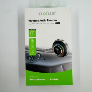 Récepteur audio sans fil RIXUS RXBT23 Bluetooth 5.3 avec port Type-C et sortie jack 3.5 mm.